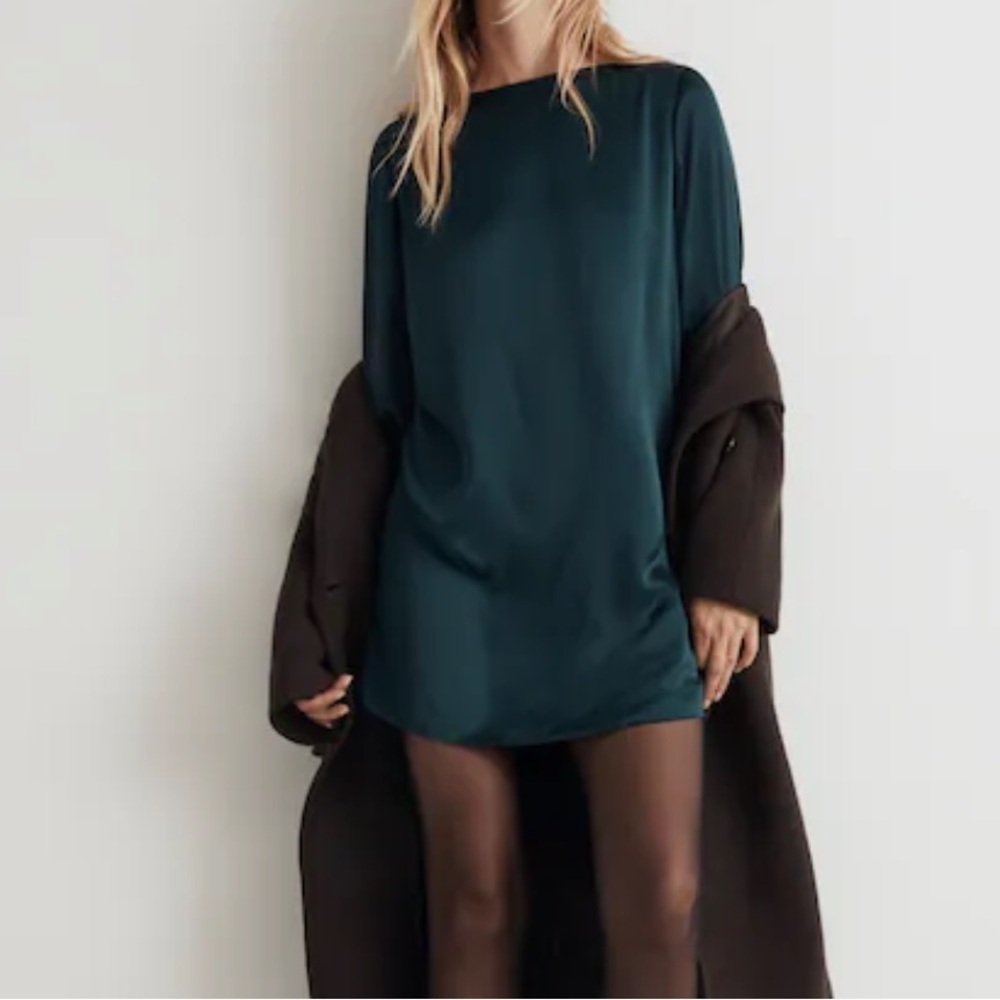 Madewell Shift Mini Dress smoky spruce - Picture 4 of 7